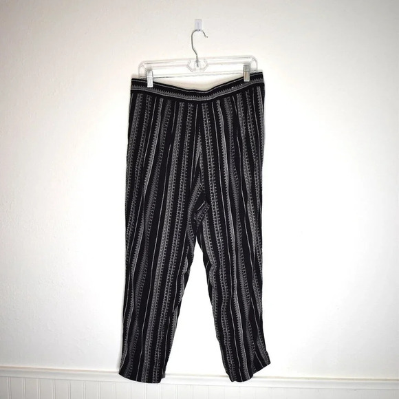 Jessica Simpson Tribal Ankle Pants Sz M Pull On Elastic Waist Pull On Neutral - Picture 7 of 16